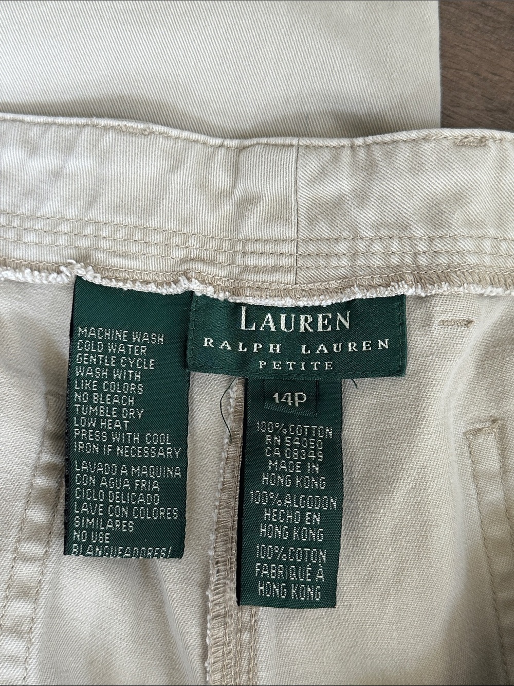Lauren Ralph Lauren Women’s Light Tan Straight-Leg Chinos - Picture 5 of 5